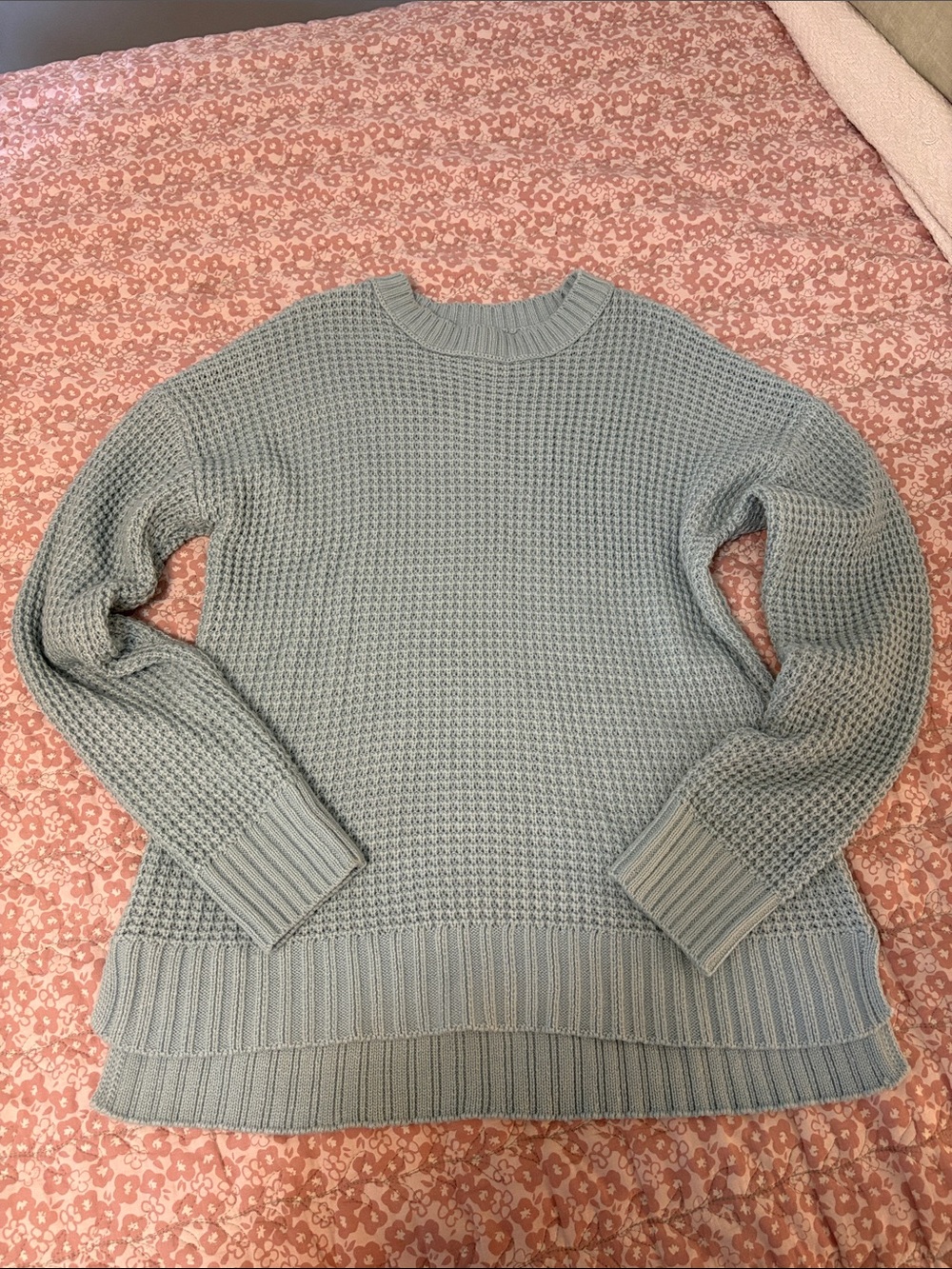 Sonoma Light Blue Waffle-Knit Crewneck Sweater